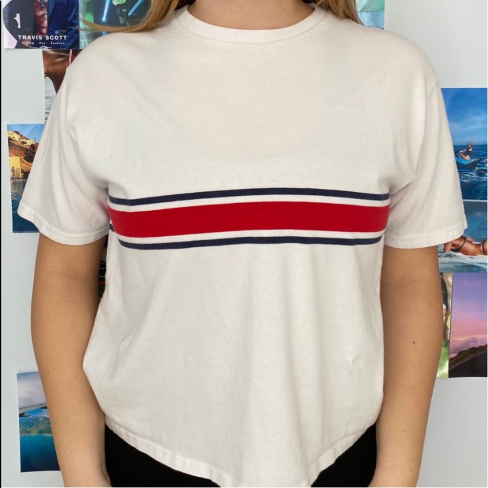 Brandy Melville white striped t shirt